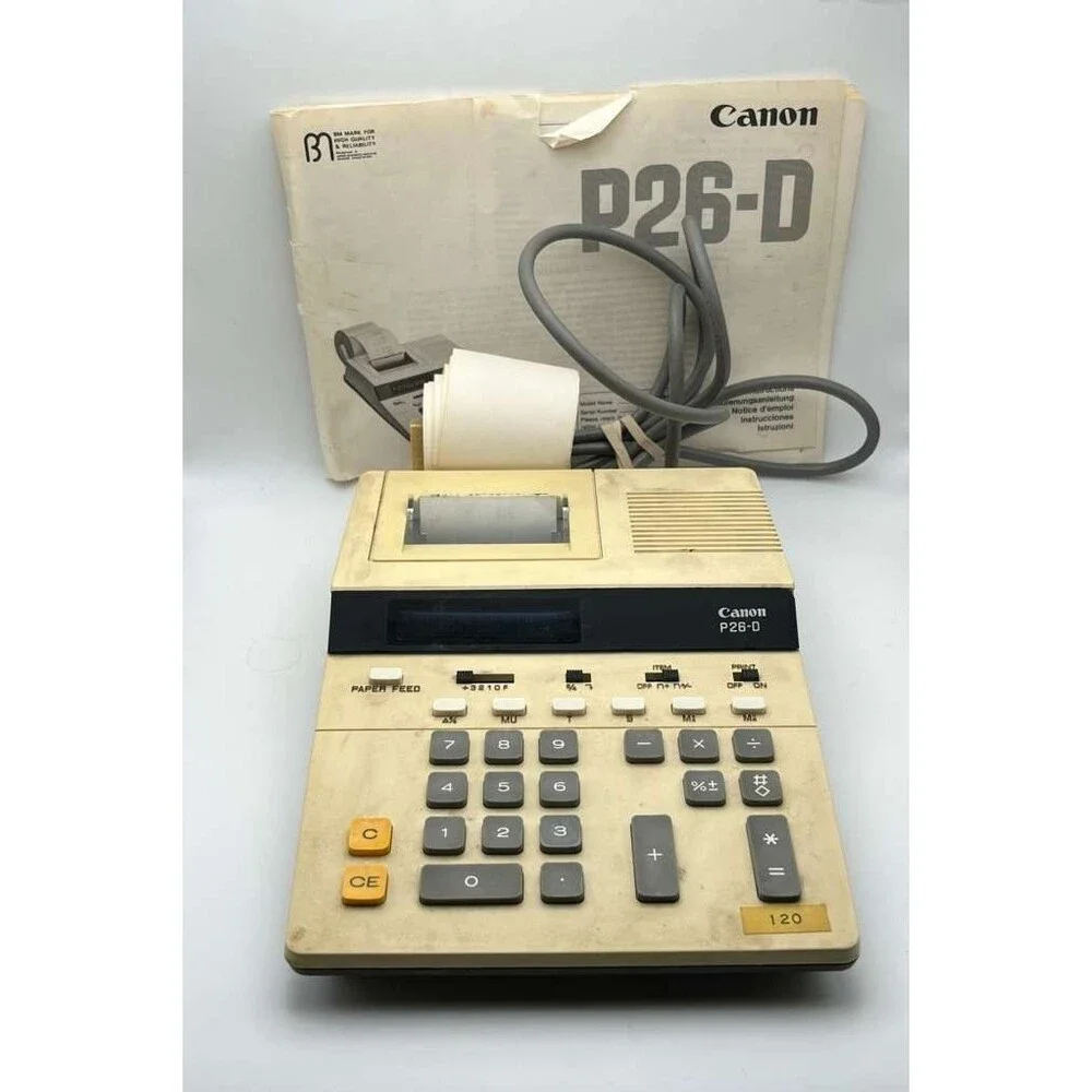 Vintage Canon P26-D Home Office Desktop Printing Calculator 1989 Tested
